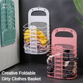 Összehajtható szennyeskosár-rendező Piszkos ruhakosár Tárolókosár Összehajtható Extra nagy kapacitású WC Nedves és Száraz Piszkos