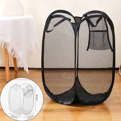 Összehajtható szennyeskosár-rendező Piszkos ruhakosár Tárolókosár Összehajtható Extra nagy kapacitású WC Nedves és Száraz Piszkos