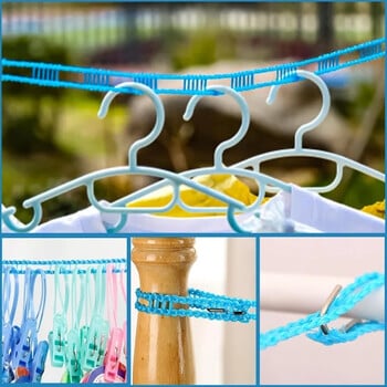 2 Roll Portable Clotheslines 3/5/M Αντιανεμικά Nylon Clothes Line Rope Fence-type Clothesline Drying Quilt Rope Rope Clothesline Outdoor