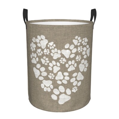 Skladací kôš na bielizeň s odtlačkami psích labiek, veľkokapacitný úložný kôš na oblečenie, detský kôš s odtlačkami psích labiek