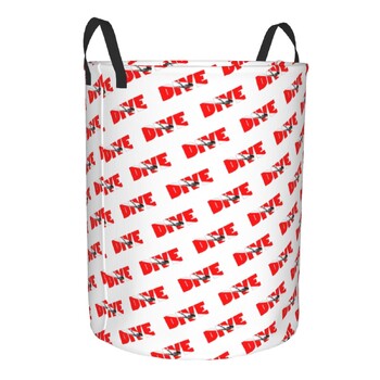 Scuba Dive Flag and Diver Laundry Basket Πτυσσόμενο Diving Lover Toy Clothes Hamper Kάδος αποθήκευσης για Παιδικό νηπιαγωγείο