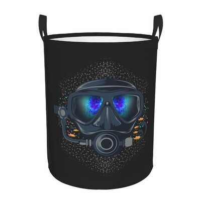Scuba Dive Flag and Diver Laundry Basket Πτυσσόμενο Diving Lover Toy Clothes Hamper Kάδος αποθήκευσης για Παιδικό νηπιαγωγείο
