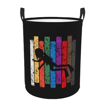 Scuba Dive Flag and Diver Laundry Basket Πτυσσόμενο Diving Lover Toy Clothes Hamper Kάδος αποθήκευσης για Παιδικό νηπιαγωγείο