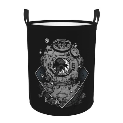 Scuba Dive Flag and Diver Laundry Basket Πτυσσόμενο Diving Lover Toy Clothes Hamper Kάδος αποθήκευσης για Παιδικό νηπιαγωγείο