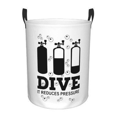 Scuba Dive Flag and Diver Laundry Basket Πτυσσόμενο Diving Lover Toy Clothes Hamper Kάδος αποθήκευσης για Παιδικό νηπιαγωγείο