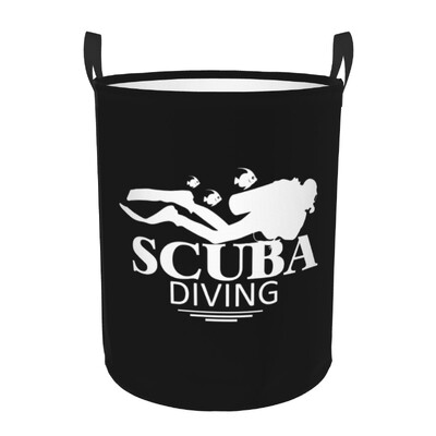 Scuba Dive Flag and Diver Laundry Basket Πτυσσόμενο Diving Lover Toy Clothes Hamper Kάδος αποθήκευσης για Παιδικό νηπιαγωγείο