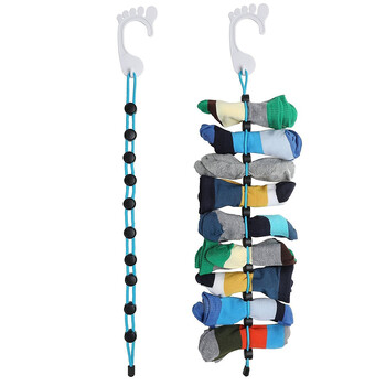 Socks Storage Organizer Ρυθμιζόμενες κάλτσες Σχοινί για στέγνωμα για το σπίτι Φορητές αντιολισθητικές κάλτσες Εργαλείο καθαρισμού στεγνής κρεμάστρας καθαρισμού