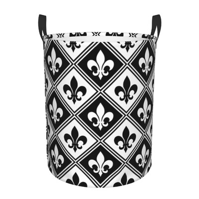 Zákazkový zlatý filigránový kôš na bielizeň Fleur-De-Lys, veľký úložný kôš s kvetmi ľalie Fleur-De-Lys, organizér na hračky do detskej izby