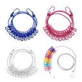 Snur de rufe de camping cu 12 ace de rufe Linie de haine de călătorie uscare frânghie elastică pentru barcă, curte, hotel, interior, exterior