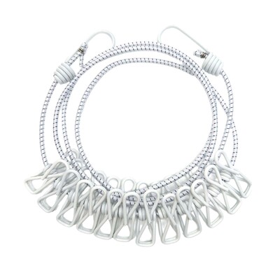 Snur de rufe de camping cu 12 ace de rufe Linie de haine de călătorie uscare frânghie elastică pentru barcă, curte, hotel, interior, exterior