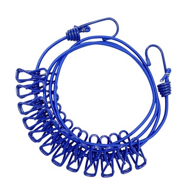 Snur de rufe de camping cu 12 ace de rufe Linie de haine de călătorie uscare frânghie elastică pentru barcă, curte, hotel, interior, exterior