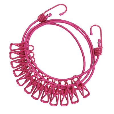 Snur de rufe de camping cu 12 ace de rufe Linie de haine de călătorie uscare frânghie elastică pentru barcă, curte, hotel, interior, exterior