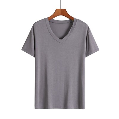 Летни горнища за мъже Вискоза Плюс размер Пижами Мек модален памук Мъжко спално облекло С къс ръкав Тениска за сън Домашни дрехи