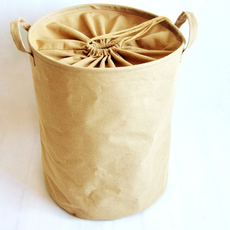 1PC Памучно бельо Кошница за мръсно пране Сгъваема кофа за съхранение Домашна голяма кошница