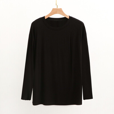 Új, 2024-es férfi modális póló alvó felsők O-nyakú, hosszú ujjú elasztikus otthoni ruházat tömör alkalmi hálóruha férfi ruhák tavaszi pizsamák