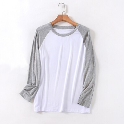 Meeste pidžaamatop pikkade varrukatega särk Õhuke avar magamisriided Pidžaamatop kodukandmine meestele sügistalv мужские ночные рубашки