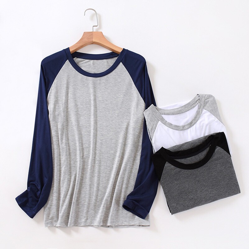 Ανδρική πιτζάμα μακρυμάνικη μπλούζα Λεπτή φαρδιά πυτζάμες Πιτζάμα μπλούζα στο σπίτι για άντρες Φθινόπωρο Χειμώνας мужские ночные рубашки