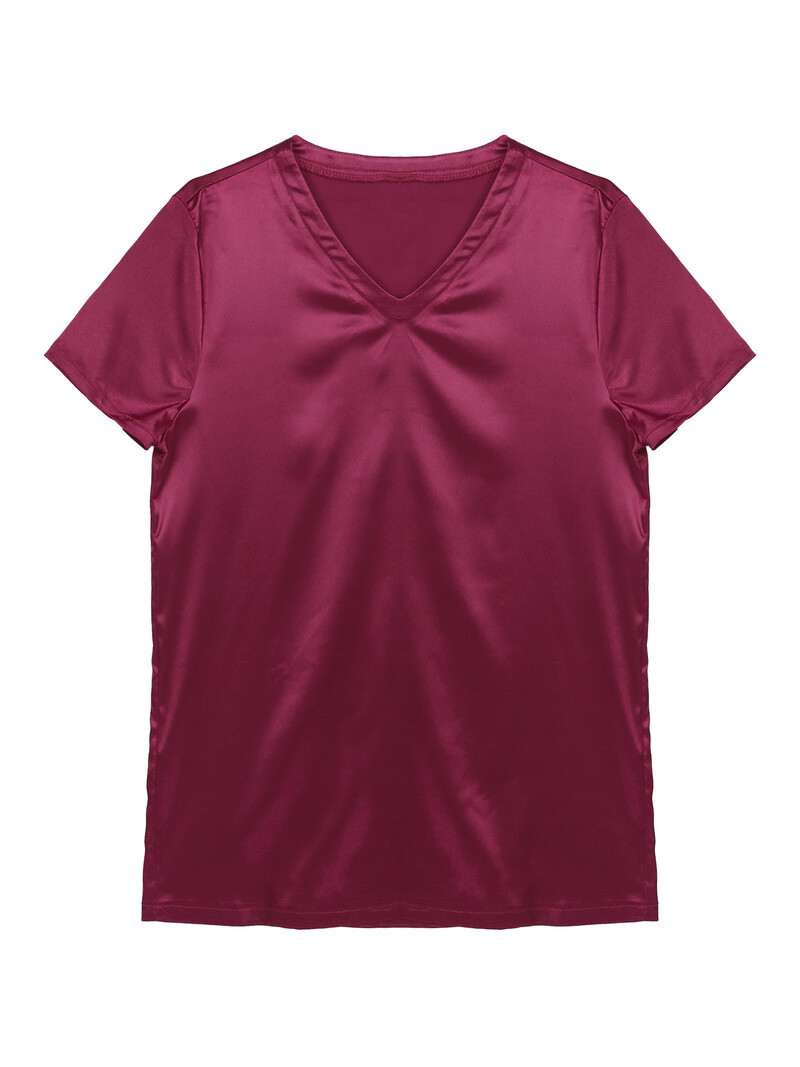 Vyriški satininiai miegui skirti apkarpyti viršutiniai marškinėliai naktiniai vienspalviai naktiniai marškinėliai naktiniai drabužiai miegui Vyriški pižamos poilsio drabužių viršutiniai drabužiai