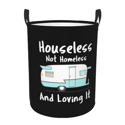 Happy Campers Laundry Hamper Μεγάλο καλάθι αποθήκευσης Cartoon RV Adventure Camping Kids Nursery Toy Organizer