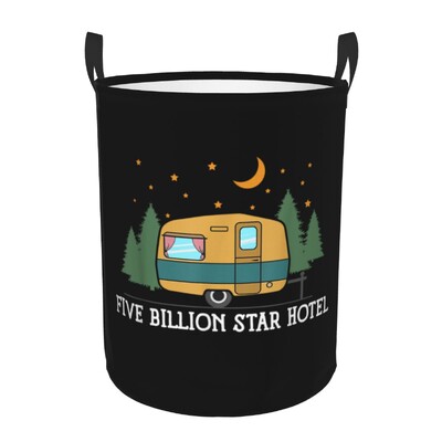 Happy Campers Laundry Hamper Μεγάλο καλάθι αποθήκευσης Cartoon RV Adventure Camping Kids Nursery Toy Organizer