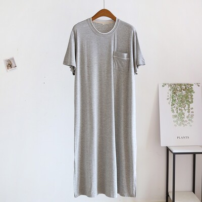 Vasaros pavasario vyriški modaliniai naktiniai viendaliai trumpomis rankovėmis vidutinio ilgio naktiniai ploni Naminė suknelė miegui, vyriški naktiniai drabužiai