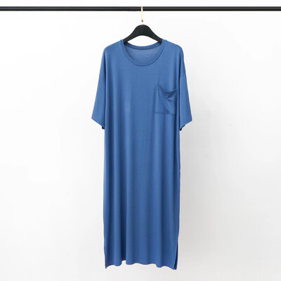 2024 m. vyriška vasaros Modal pižama Minkšta laisvalaikio miegui skirta suknelė, chalatas vyrams trumpomis rankovėmis vientisas chalatas Naminiai vyriški naktiniai drabužiai