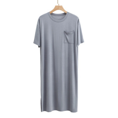 2024 m. vyriška vasaros Modal pižama Minkšta laisvalaikio miegui skirta suknelė, chalatas vyrams trumpomis rankovėmis vientisas chalatas Naminiai vyriški naktiniai drabužiai