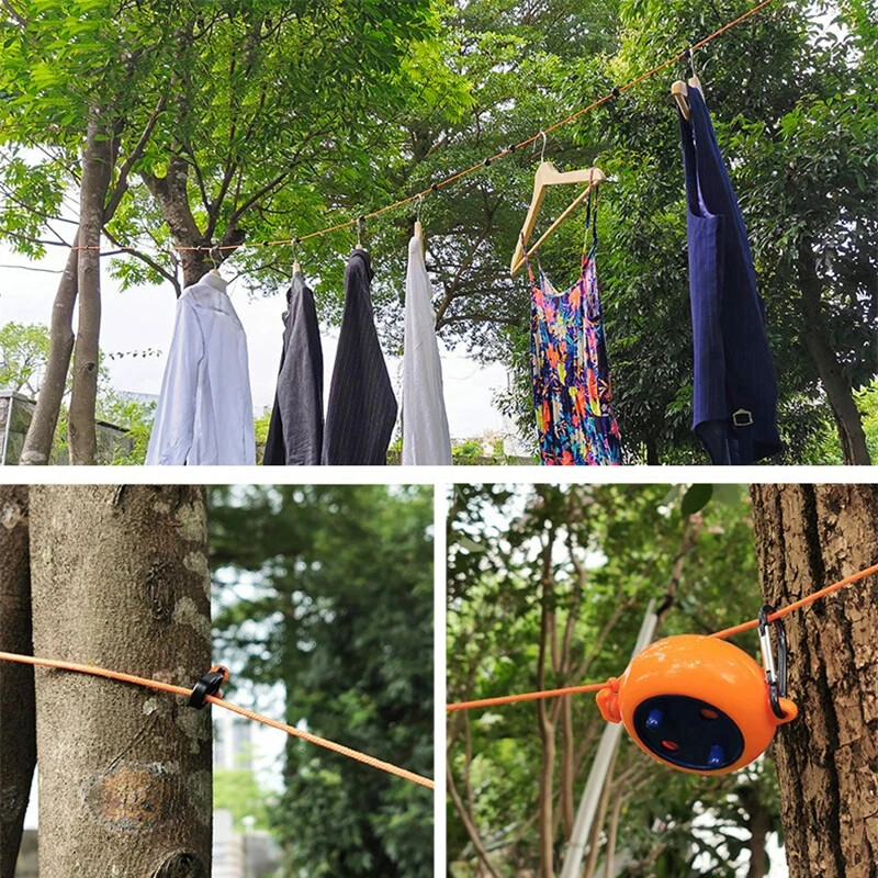 Izvelkama drēbju aukla, 10 m/32,8 ft drēbju žāvēšanas aukla, āra apģērbu līnija veļas žāvēšanas auklai, zirgs
