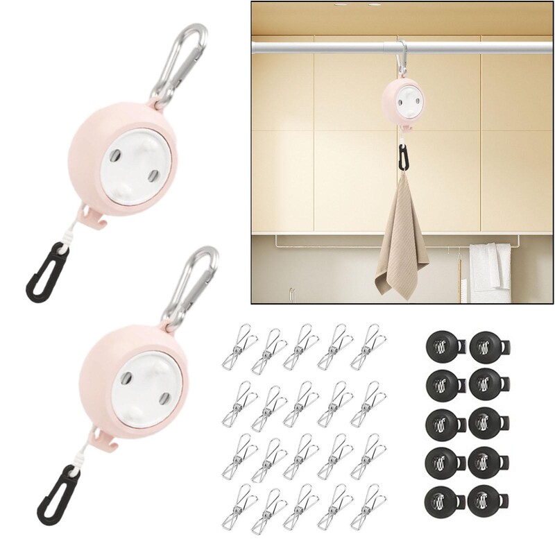 Behúzható kötélzsinór Hordozható, könnyen felszerelhető kültéri ruhakötél beltéri szállodákhoz, kirándulásokhoz kültéri túrákhoz