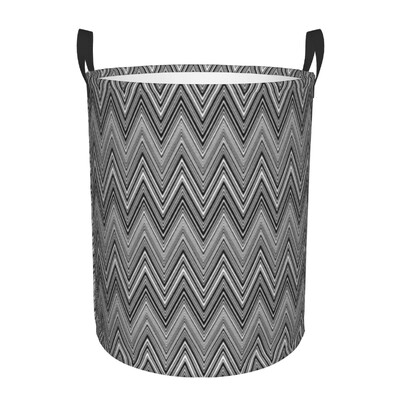Sākums Zig Zag Raksti Pelēks Balts Veļas grozs Saliekams Boho Chic zigzaga rotaļlietu apģērbs Apgrūtināta uzglabāšanas tvertne bērniem bērnudārzā