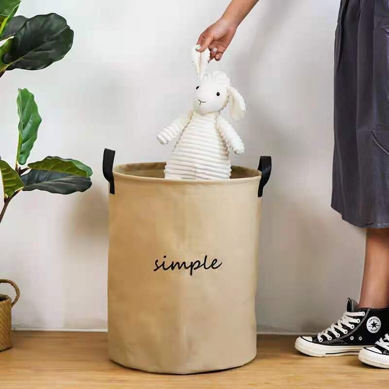 Medvilninio lino audinio laikymo krepšelis Nešiojamas buitinis skalbinių krepšelis Vonios kambario laikymo kibiras Sulankstomas vaikiškas žaislų laikymo krepšys