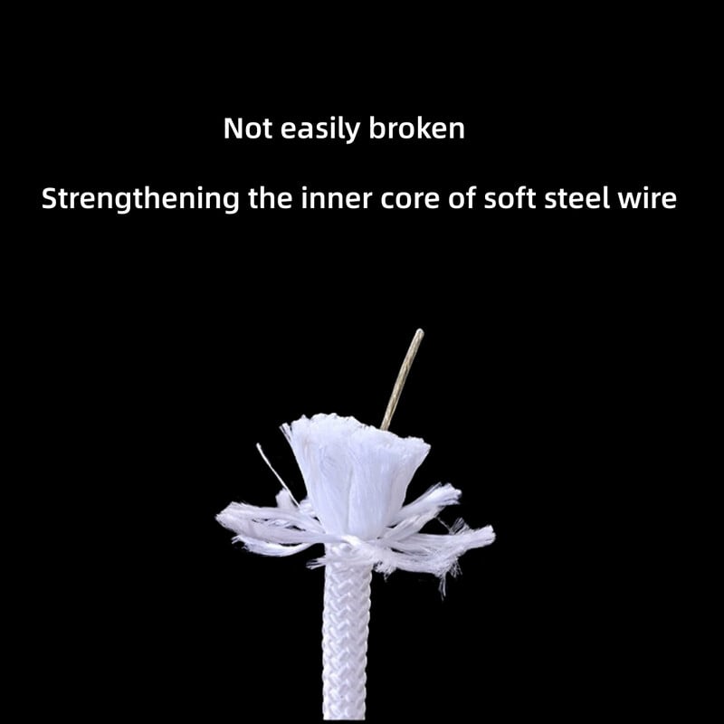 15 m valge terastraadisüdamikuga riietekuivatusnöör, kaasaskantav mitteläbiv riiete kuivatus- ja jahutav nailonnöör