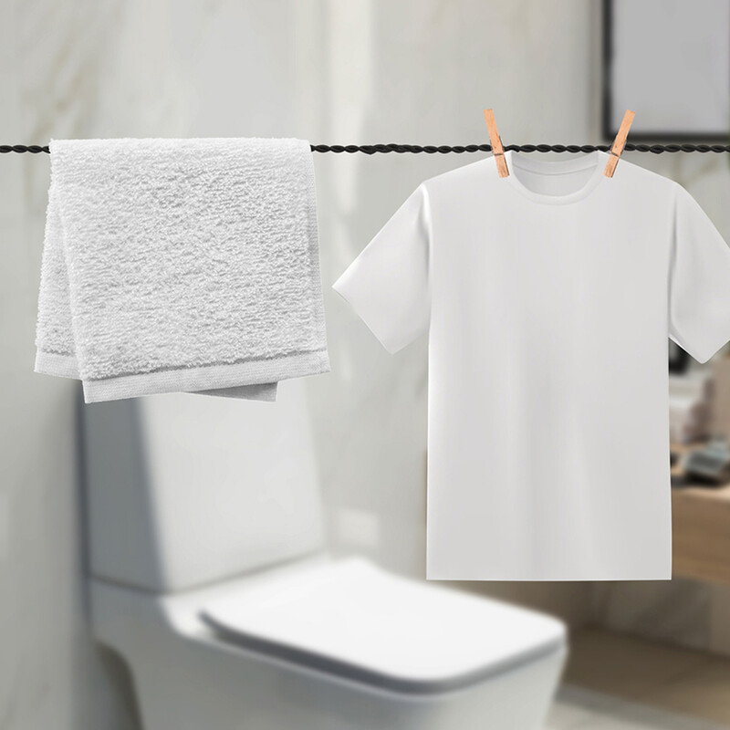 Clothesline Hook vėjui atspari džiovinimo virvė, skirta lauko skalbiniams, ištraukiama viduje