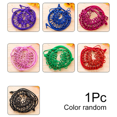 180 cm nešiojama skalbinių virvė su 12 spaustukų Elastinė vėjui atspari skalbinių džiovinimo pakabos virvė lauko kelionių drabužių kabyklos pakabinimo linija