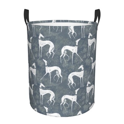 Coș de rufe personalizat pentru ogar Galgos Coș de rufe pliabil Whippet Sighthound Coș de haine pentru pepinieră Coș de depozitare pentru jucării pentru copii