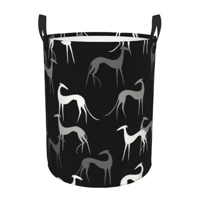 Coș de rufe personalizat pentru ogar Galgos Coș de rufe pliabil Whippet Sighthound Coș de haine pentru pepinieră Coș de depozitare pentru jucării pentru copii