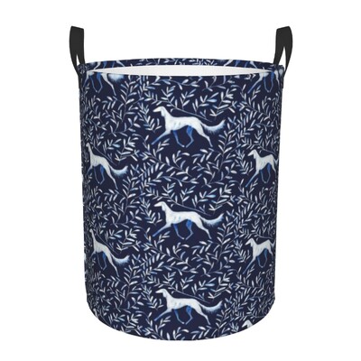 Coș de rufe personalizat pentru ogar Galgos Coș de rufe pliabil Whippet Sighthound Coș de haine pentru pepinieră Coș de depozitare pentru jucării pentru copii