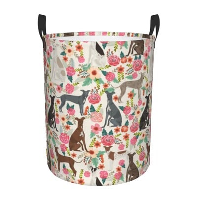 Coș de rufe personalizat pentru ogar Galgos Coș de rufe pliabil Whippet Sighthound Coș de haine pentru pepinieră Coș de depozitare pentru jucării pentru copii