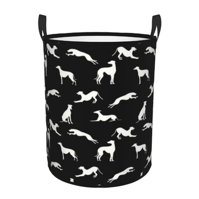 Coș de rufe personalizat pentru ogar Galgos Coș de rufe pliabil Whippet Sighthound Coș de haine pentru pepinieră Coș de depozitare pentru jucării pentru copii