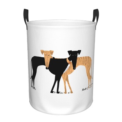 Coș de rufe personalizat pentru ogar Galgos Coș de rufe pliabil Whippet Sighthound Coș de haine pentru pepinieră Coș de depozitare pentru jucării pentru copii