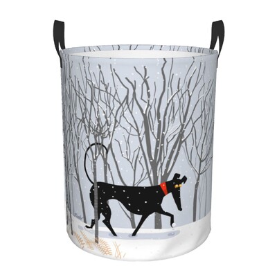 Coș de rufe personalizat pentru ogar Galgos Coș de rufe pliabil Whippet Sighthound Coș de haine pentru pepinieră Coș de depozitare pentru jucării pentru copii