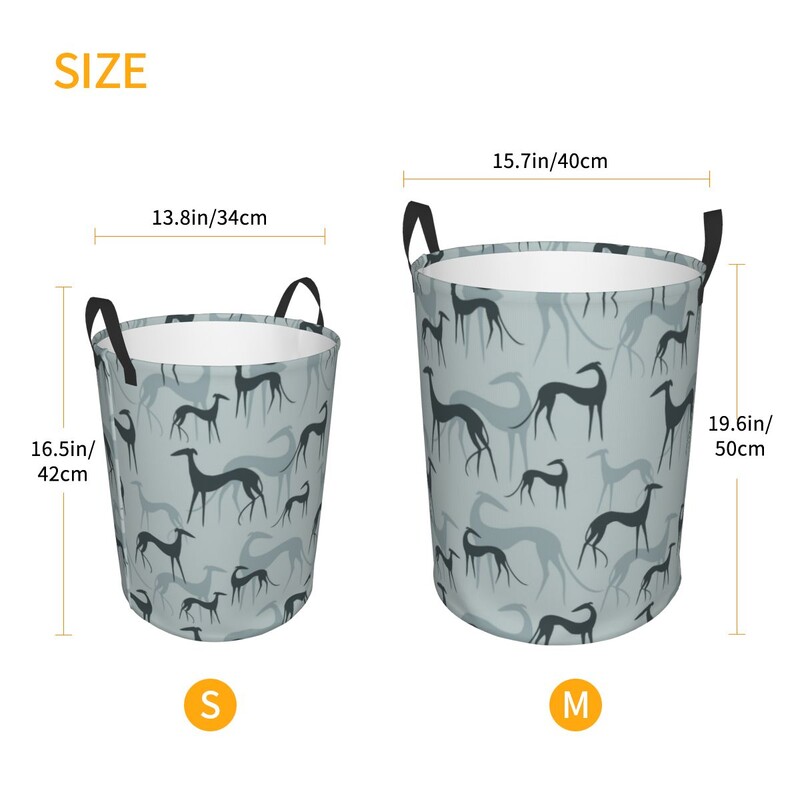 Coș de rufe personalizat pentru ogar Galgos Coș de rufe pliabil Whippet Sighthound Coș de haine pentru pepinieră Coș de depozitare pentru jucării pentru copii