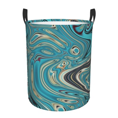 Индивидуални момичешки елегантни пастелни цветове Розови мраморни вихри Кош за пране Сгъваем голям кош за съхранение на дрехи Бебешка кошница