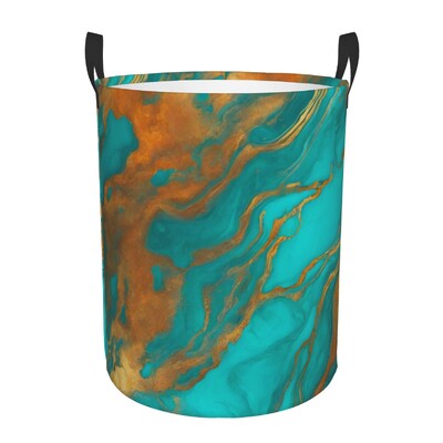 Индивидуални момичешки елегантни пастелни цветове Розови мраморни вихри Кош за пране Сгъваем голям кош за съхранение на дрехи Бебешка кошница