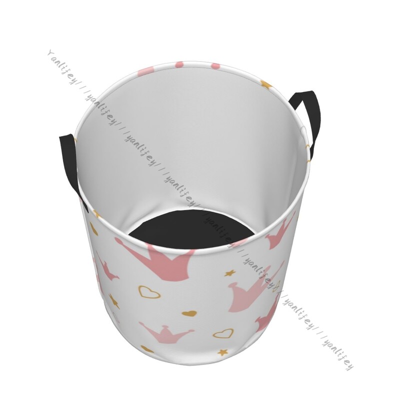 Fürdőszoba szennyes kosár Rózsaszín koronák és szívek Összehajtható ruha Piszkos ruhák Hampertáska Otthoni tárolótáska