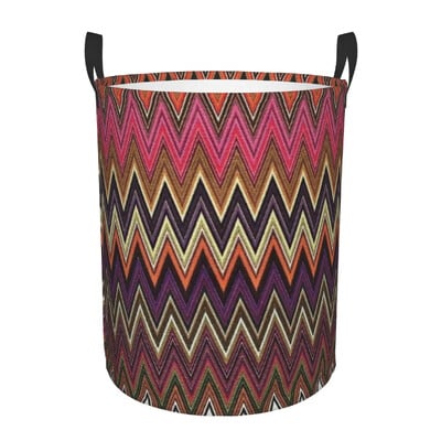 Coș de rufe în zig-zag de camuflaj Coș de rufe pliabil de mare capacitate Coș de depozitare pentru haine Coș geometric boem pentru copii