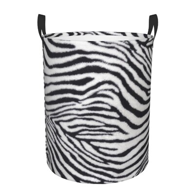 Κάδος αποθήκευσης βρώμικου καλαθιού ρούχων Zebra Texture Πτυσσόμενος κάδος αποθήκευσης ρούχων