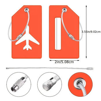 2 бр. Идентификационна карта с име Силиконов етикет за пътен багаж Куфар Аксесоари за пътуване Бързо открийте име на етикет за багаж Информация за багажа