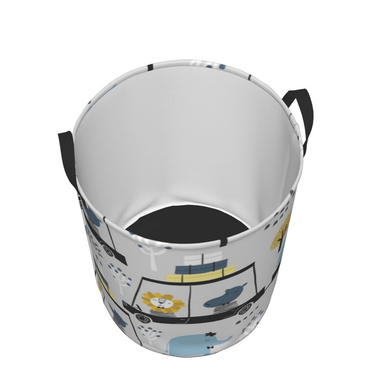 Sulankstomas skalbinių krepšelis nešvariems drabužiams Mieli gyvūnai automobilyje trukdo vaikams kūdikių namų organizatorius