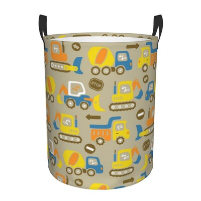 Dirty Laundry Basket Tractors And Trucks Pattern Πτυσσόμενα ρούχα αποθήκευσης Κάδος Καλάθι παιχνιδιών Home Αδιάβροχο Organizer